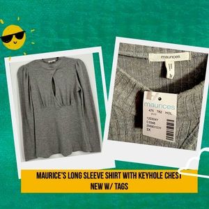 🤍NEW Maurice’s long sleeve shirt with keyhole chest 🤍